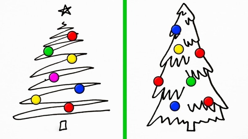 Рисунки к новому году легкие