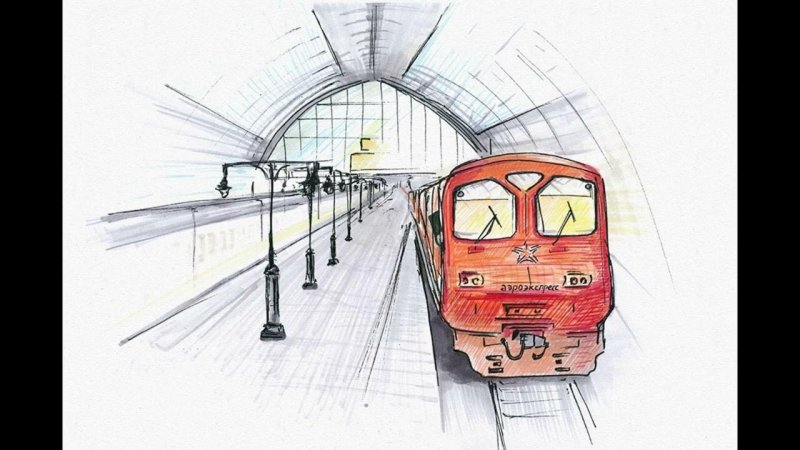 Метро рисунок