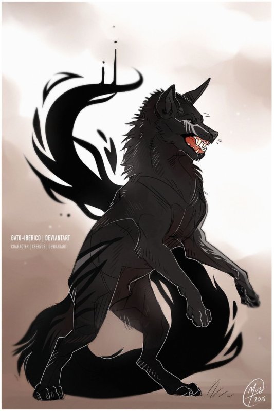 Черный волк арт