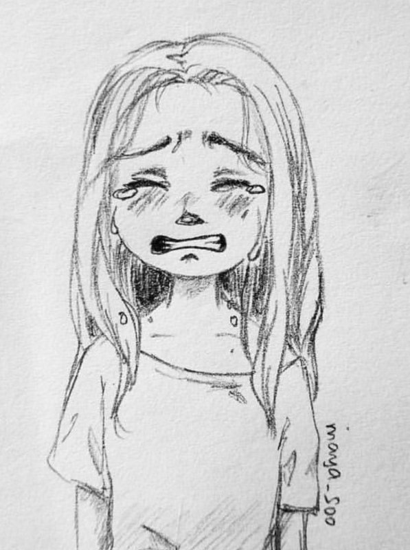 Рисунок плачущей девочки