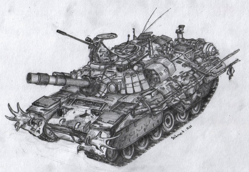рисунок танка т80