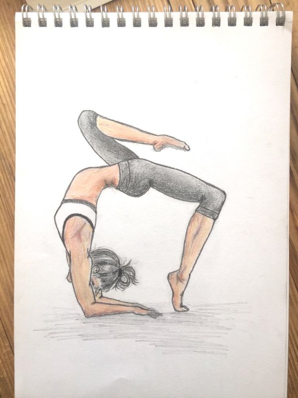 рисунки гимнасток карандашом