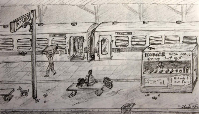 Железная дорога рисунок