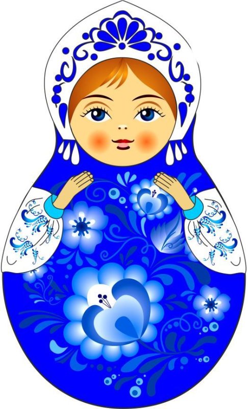 Матрешка Гжель вектор