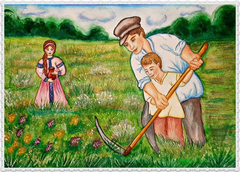 Дети на сенокосе
