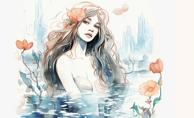 Утопленница рисунок