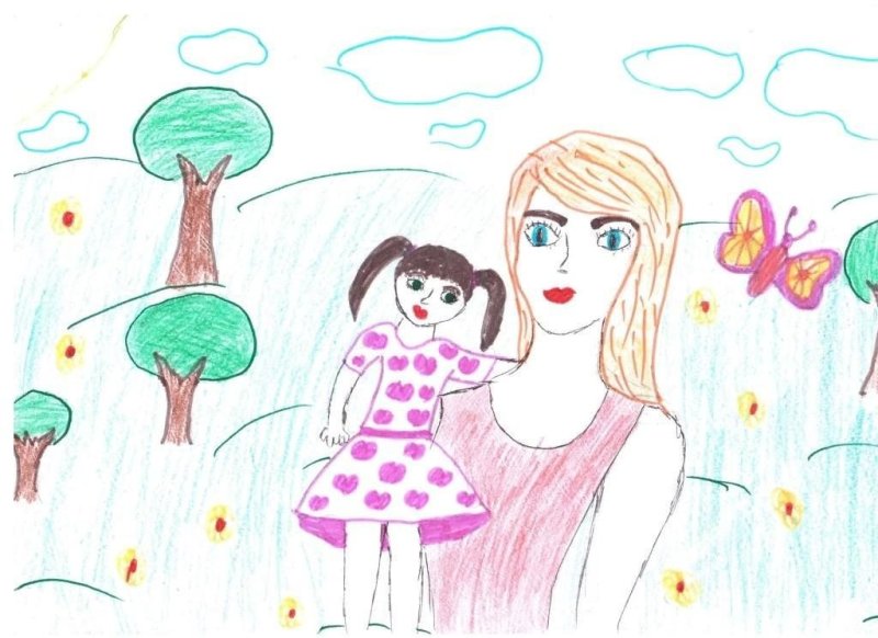 Рисунок мамы для срисовки