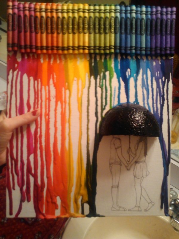 Рисование восковыми мелками