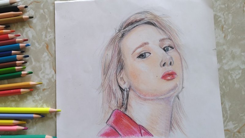 Клава Кока рисунок карандашом