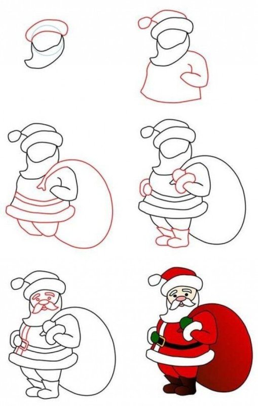Рисунок на тему новый год легкий