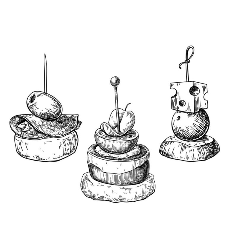 Закуски рисунок