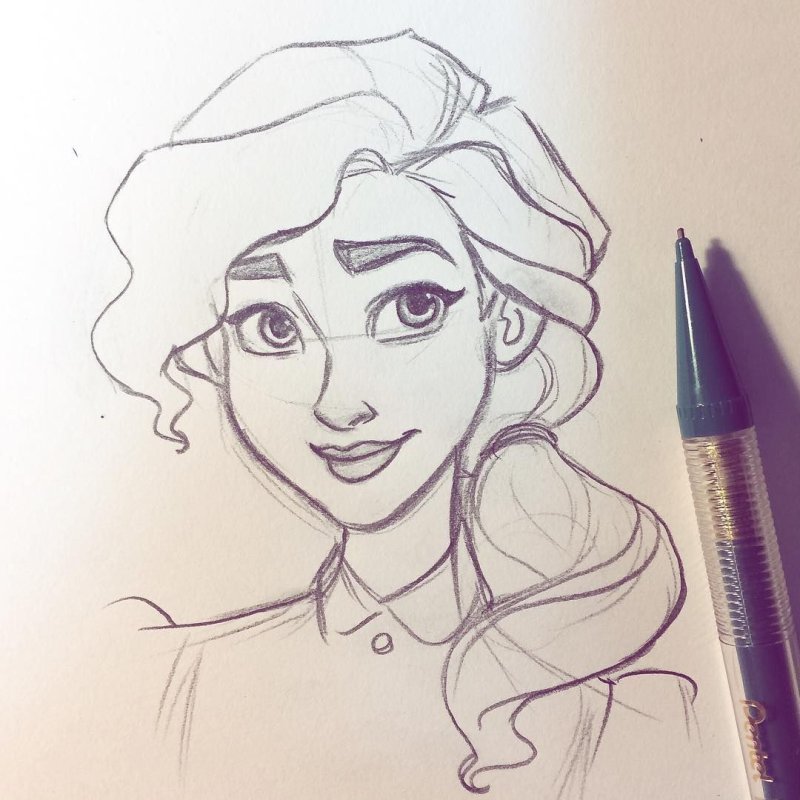 рисунки для срисовки принцессы