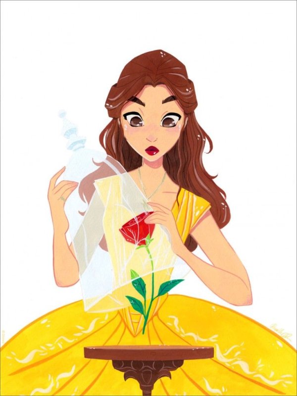 Красавица и чудовище Бель с розой