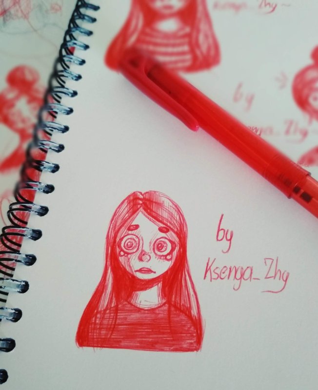 Рисунки красной ручкой легкие