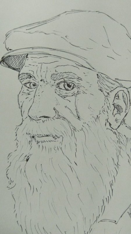 Старик карандашом