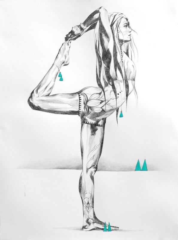 Йога рисованная