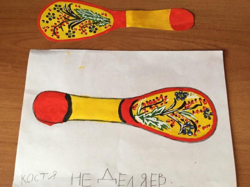 Деревянная ложка Хохлома раскраска для детей