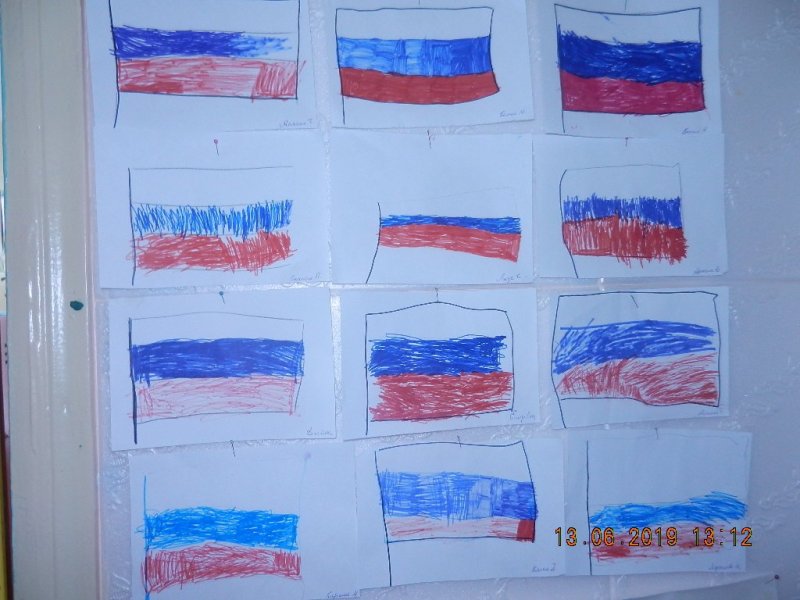 Рисование российский флаг