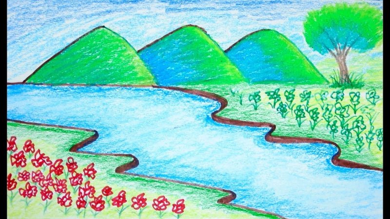 Речка рисунок