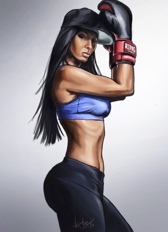 Нарисованные спортивные девушки