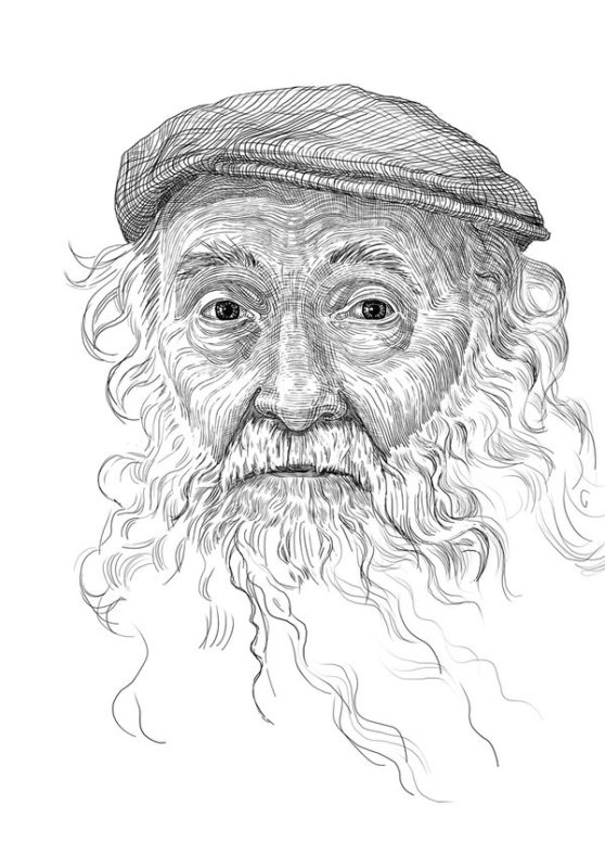 Старик рисунок
