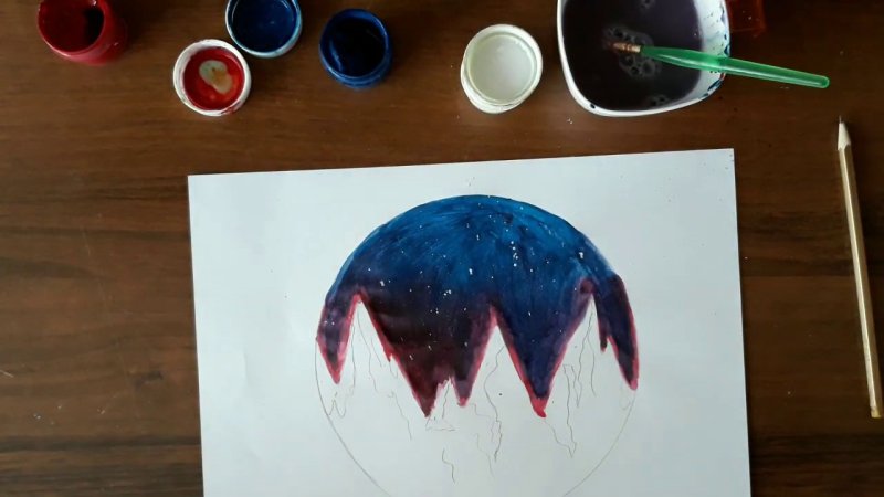 Рисунки красками лёгкие