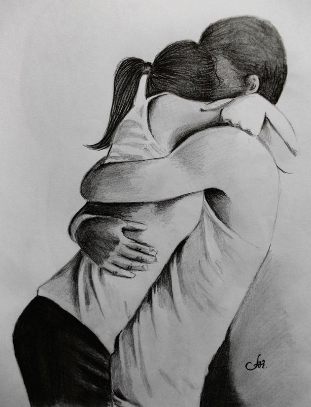 Рисунок пары влюбленных