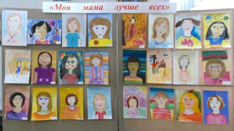 Выставка рисунков моя мама в детском саду
