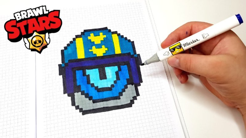 рисунки по клеточкам brawl stars