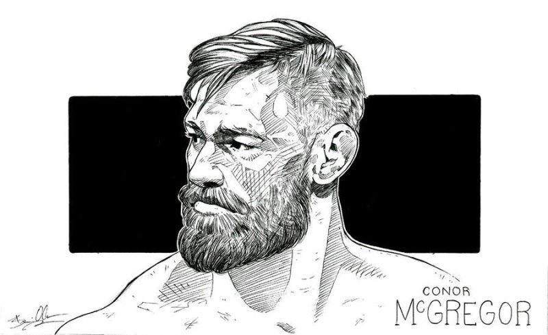 Конор МАКГРЕГОР чб портрет