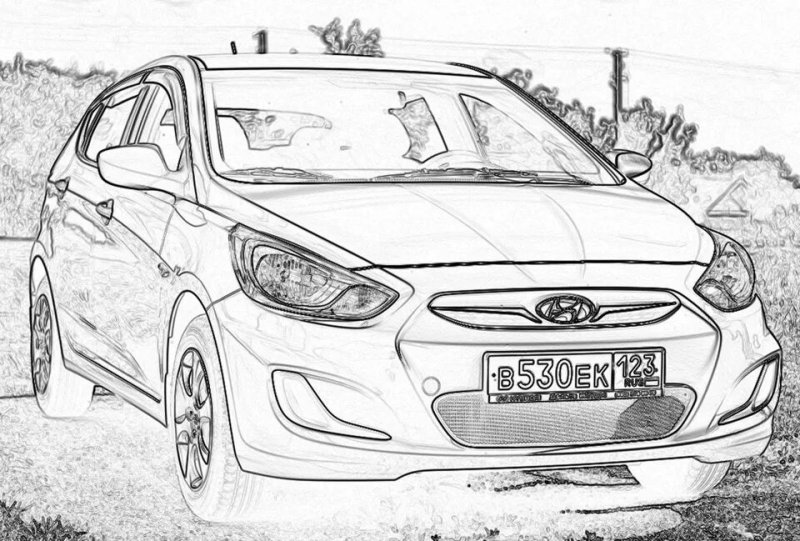 хендай солярис раскраска солярис