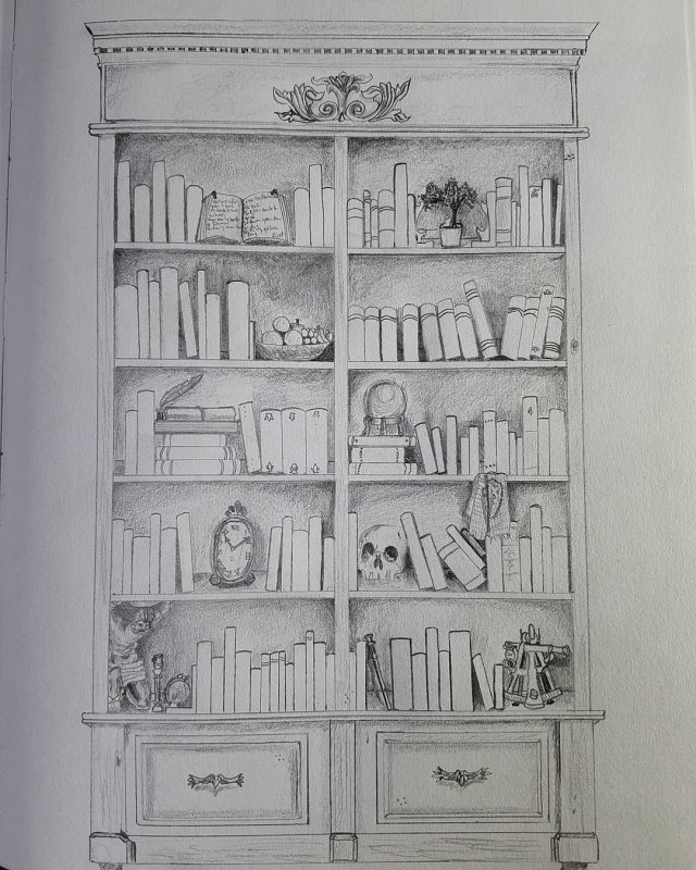 Книжные полки рисунок