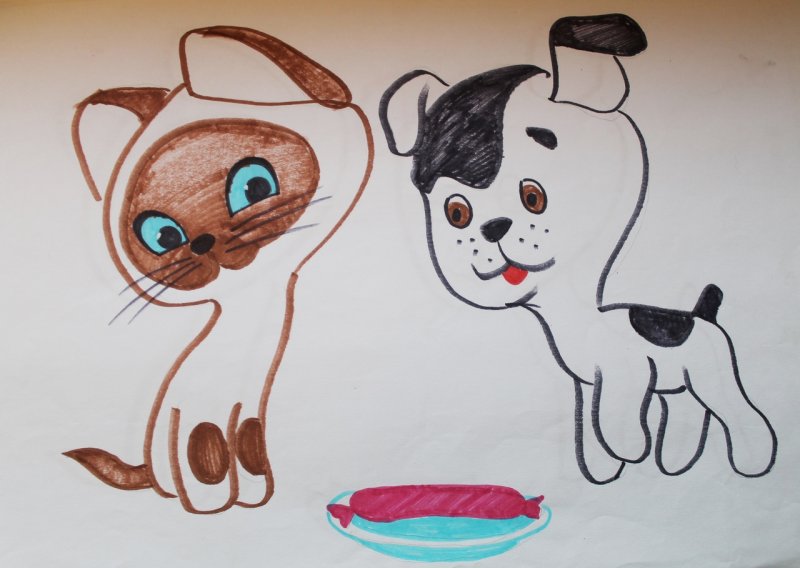 Котенок Гав рисовать