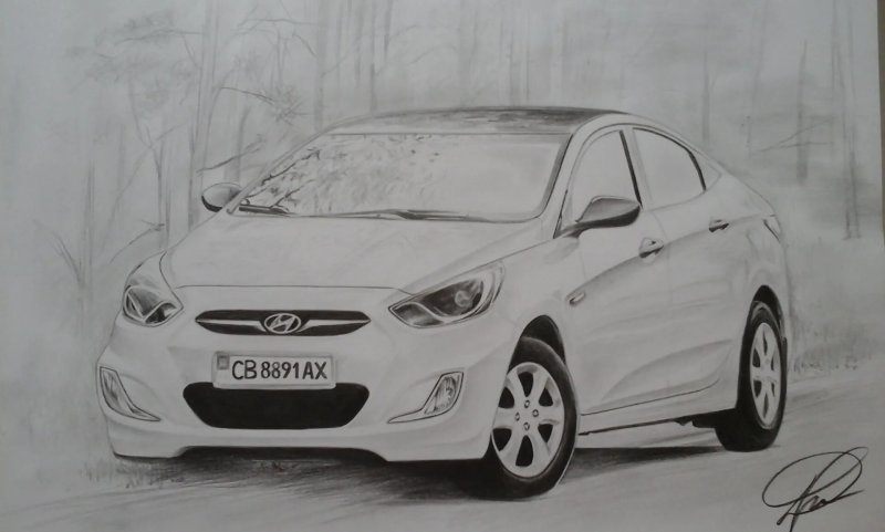Раскраска Hyundai Accent