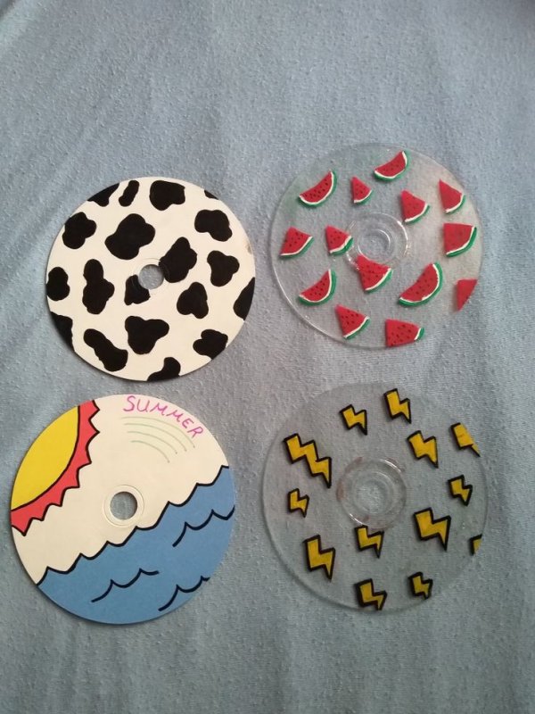 Разрисованные диски декор