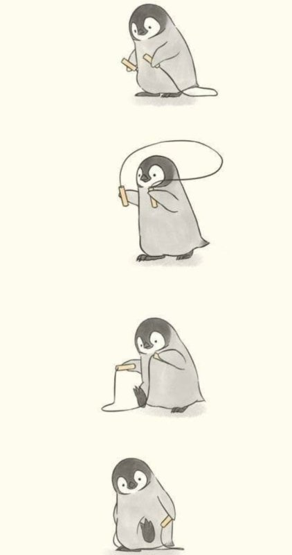 Рисунок милого пингвинчика
