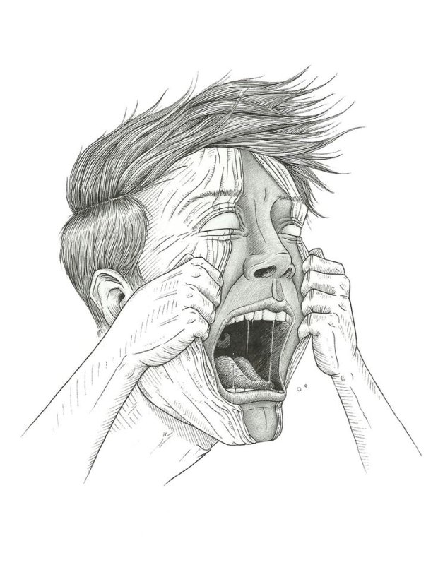 Злое лицо рисунок
