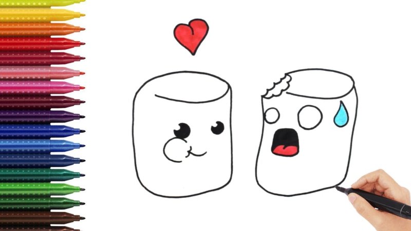 рисунки для срисовки маршмеллоу