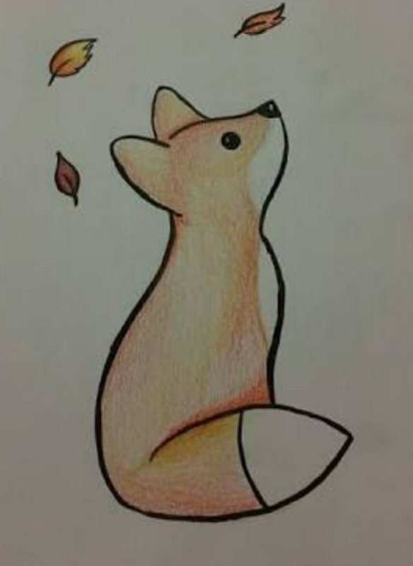 легкий рисунок лиса