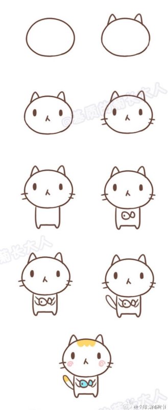 срисовки для начинающих котики