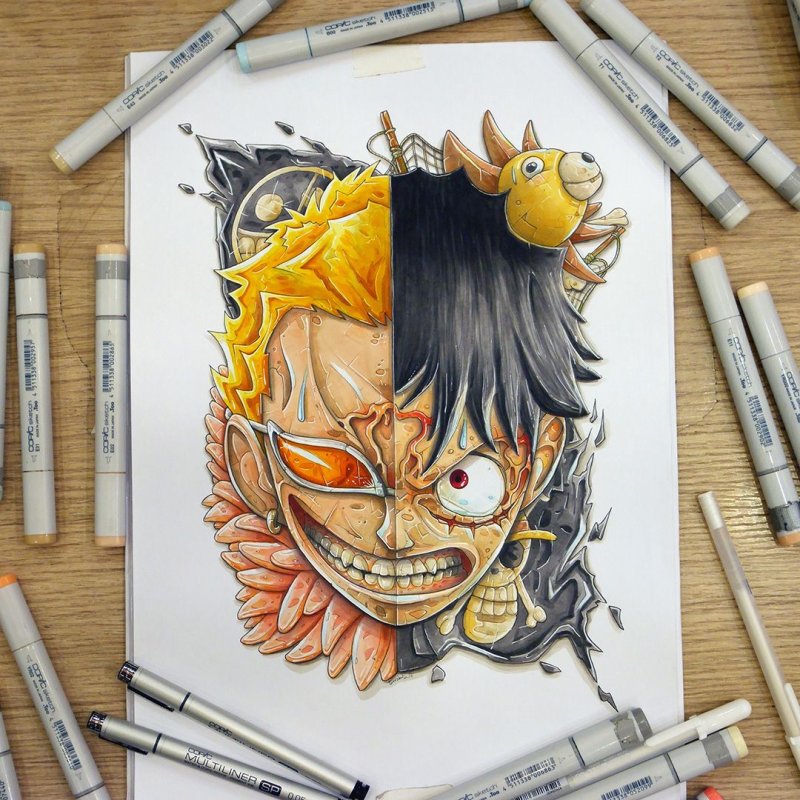 Луффи скетч