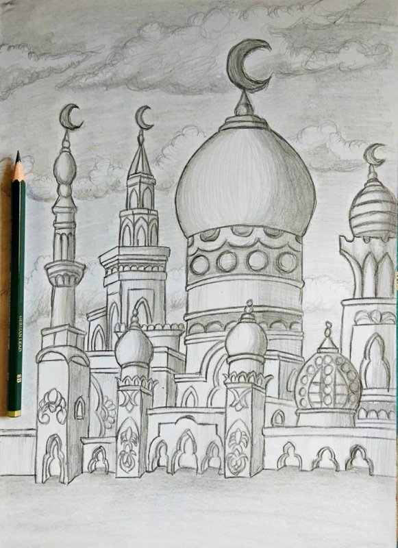 Московская Соборная мечеть рисунок