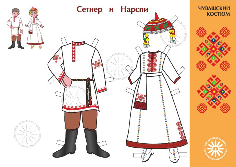 Чувашский национальный костюм рисунок