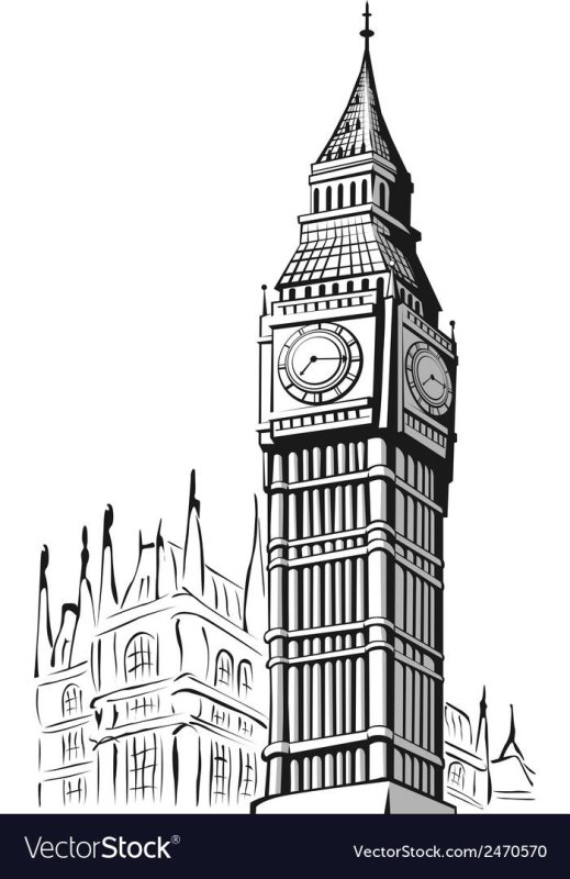 Биг-Бен башня скетч