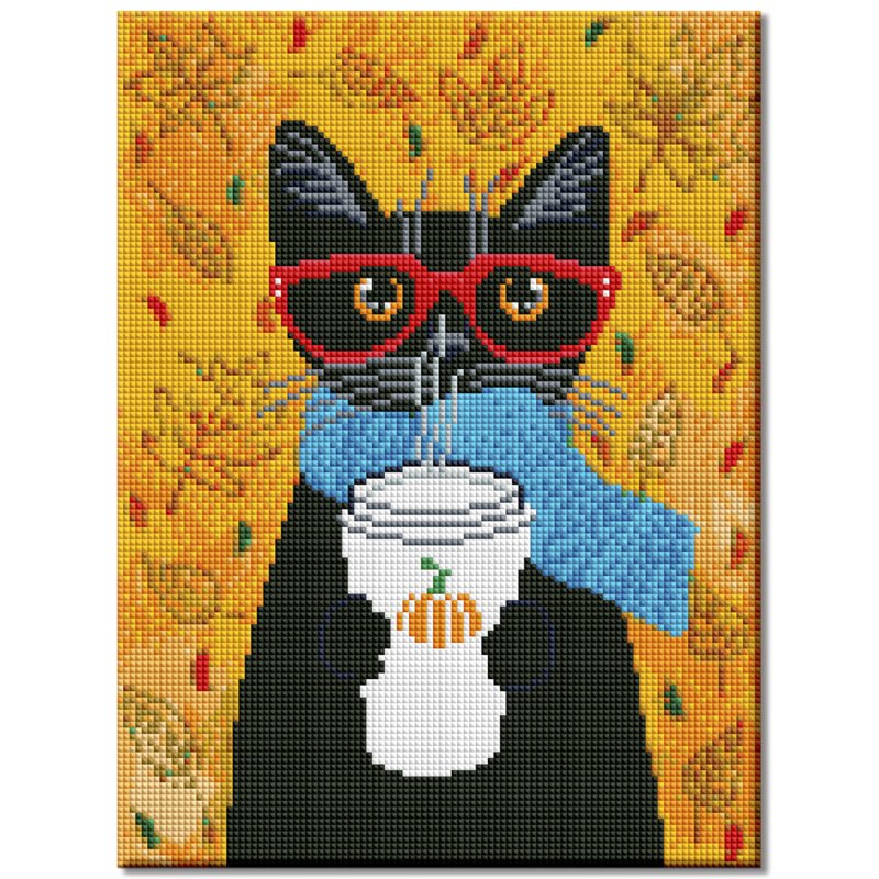 Кошка и кофе арт