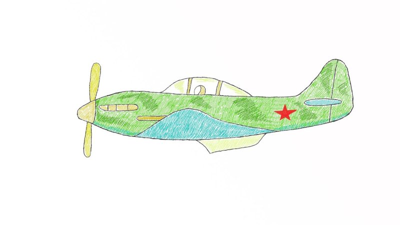 Военный самолёт рисунок лёгкий