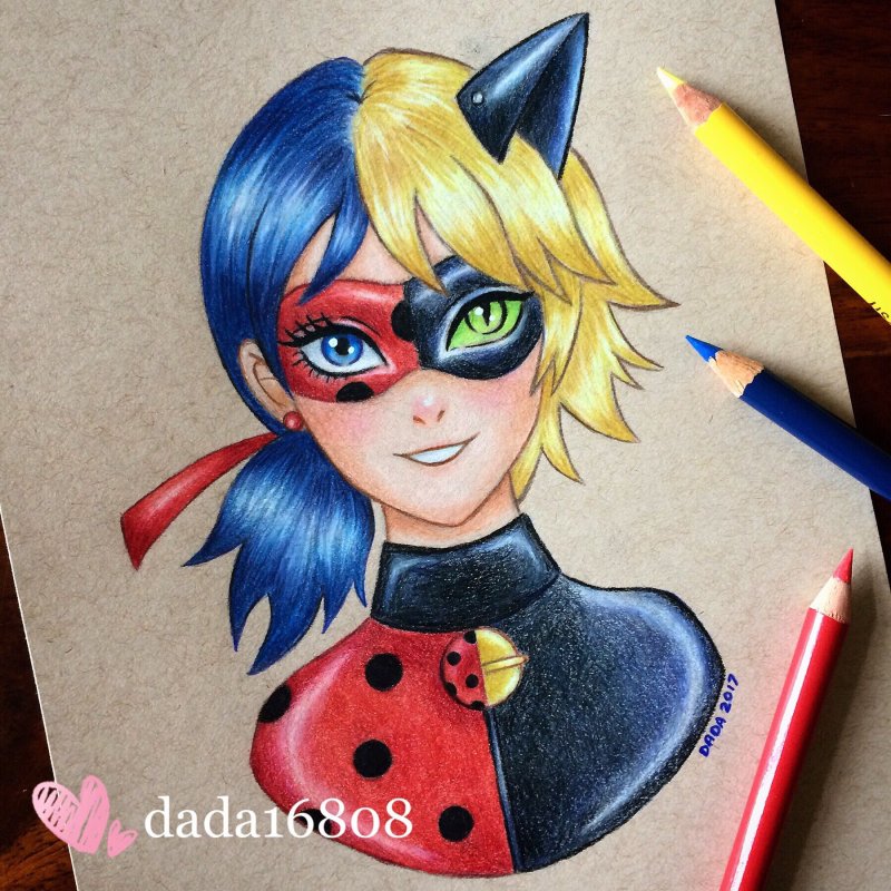 леди баг и супер кот для срисовки