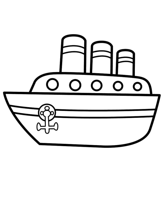 Пароход раскраска