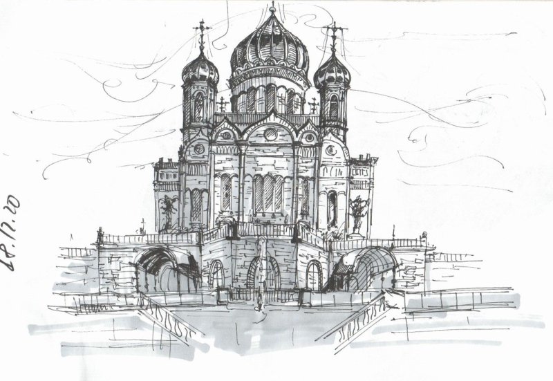 Городской скетч собор
