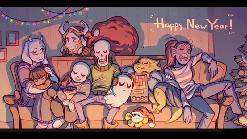 Андертейл новый год арт